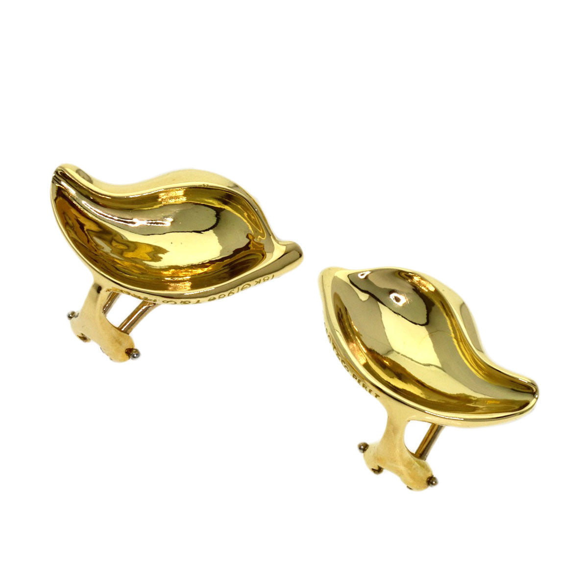 TIFFANY&Co. Leaf motif Earring K18 Yellow Gold Ladies [Used]