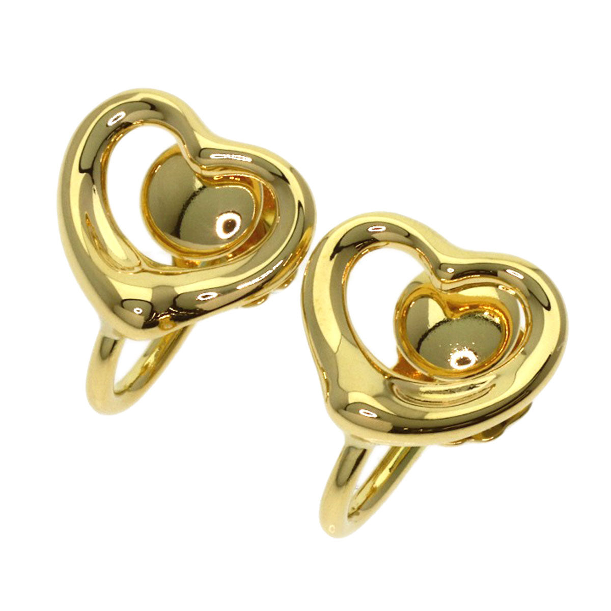 TIFFANY&Co. Open heart Earring K18 Yellow Gold Ladies [Used]