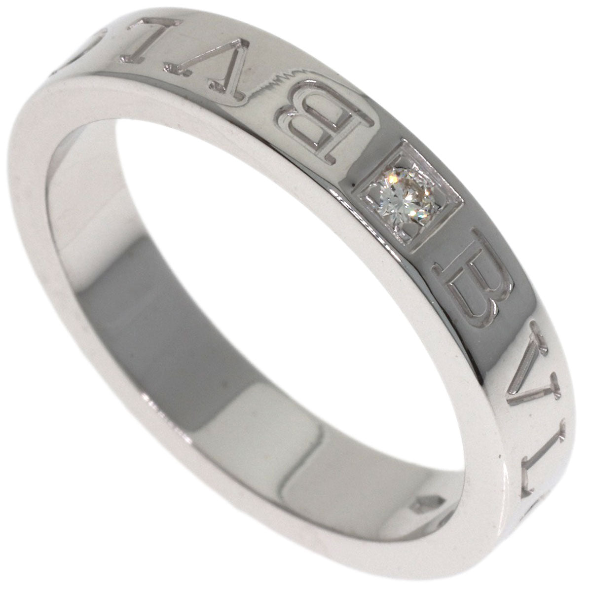 BVLGARI Double logo Diamond Ring K18 White Gold Ladies [Used]