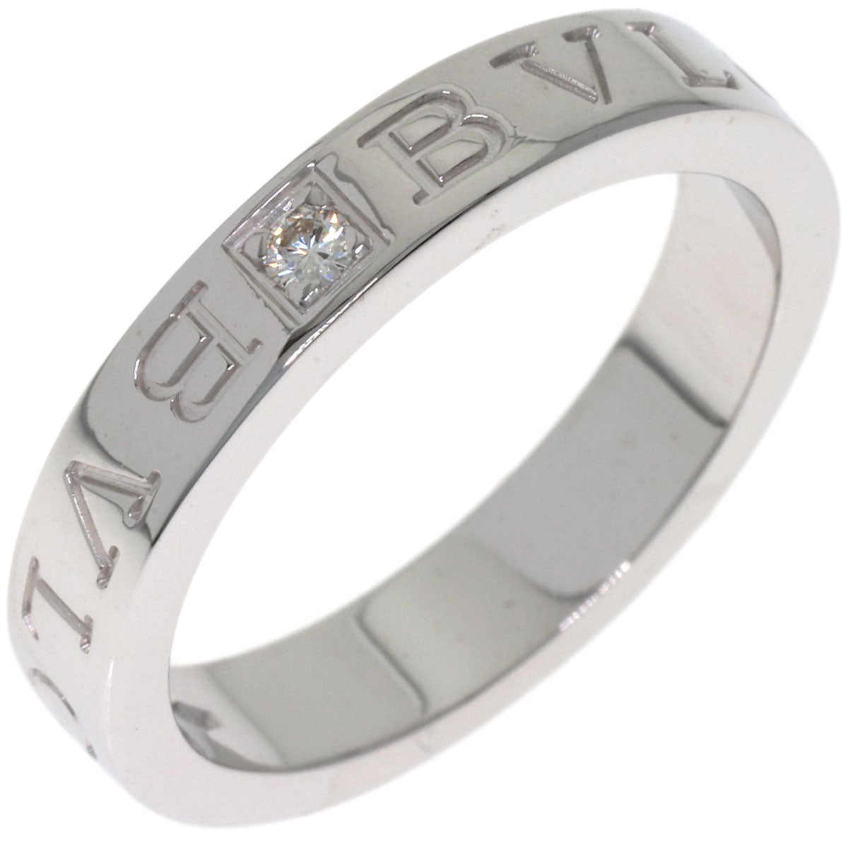 BVLGARI Double logo Diamond Ring K18 White Gold Ladies [Used]