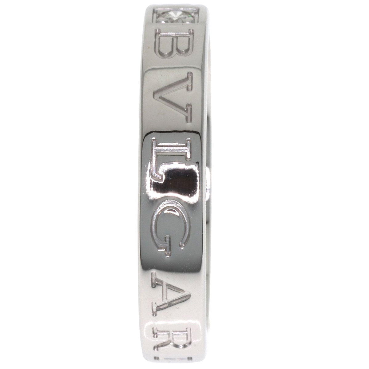 BVLGARI Double logo Diamond Ring K18 White Gold Ladies [Used]