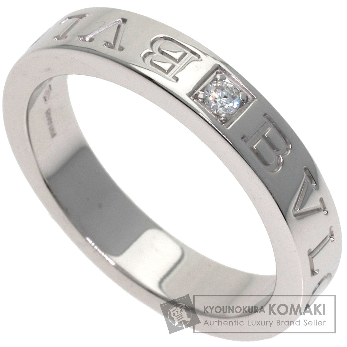 BVLGARI Double logo Diamond Ring K18 White Gold Ladies [Used]