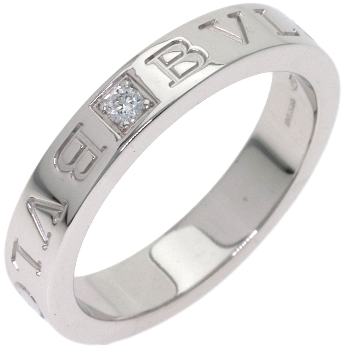 BVLGARI Double logo Diamond Ring K18 White Gold Ladies [Used]