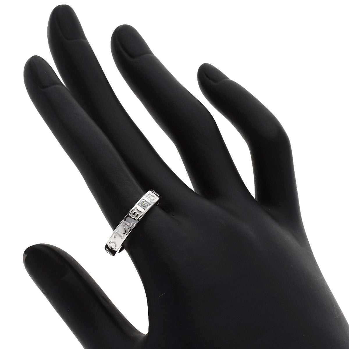 BVLGARI Double logo Diamond Ring K18 White Gold Ladies [Used]