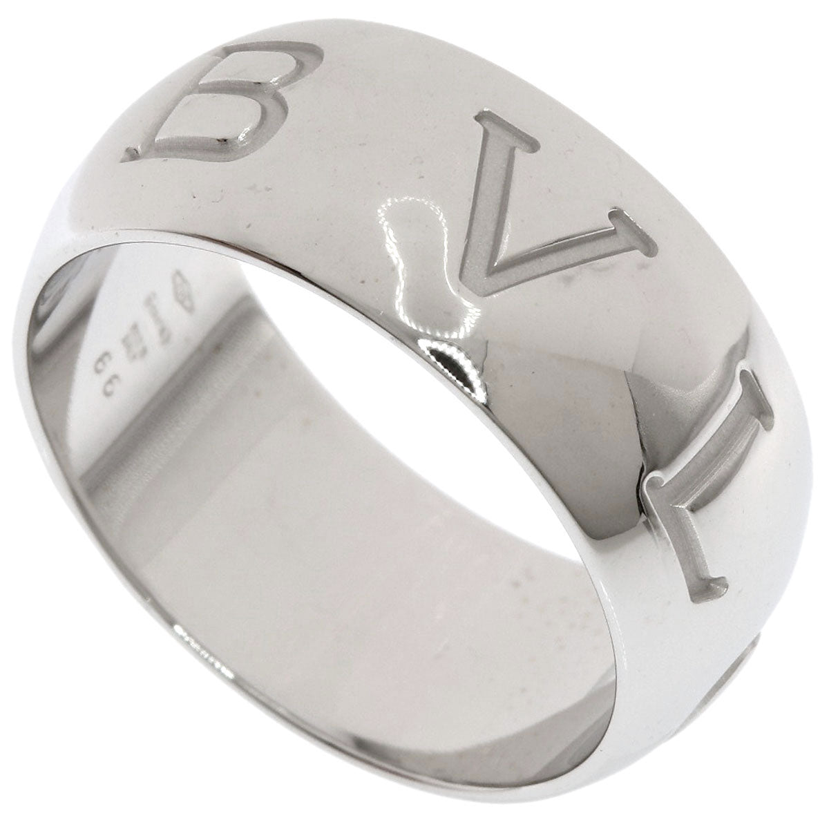 BVLGARI Mono logo Ring K18 White Gold Ladies [Used]
