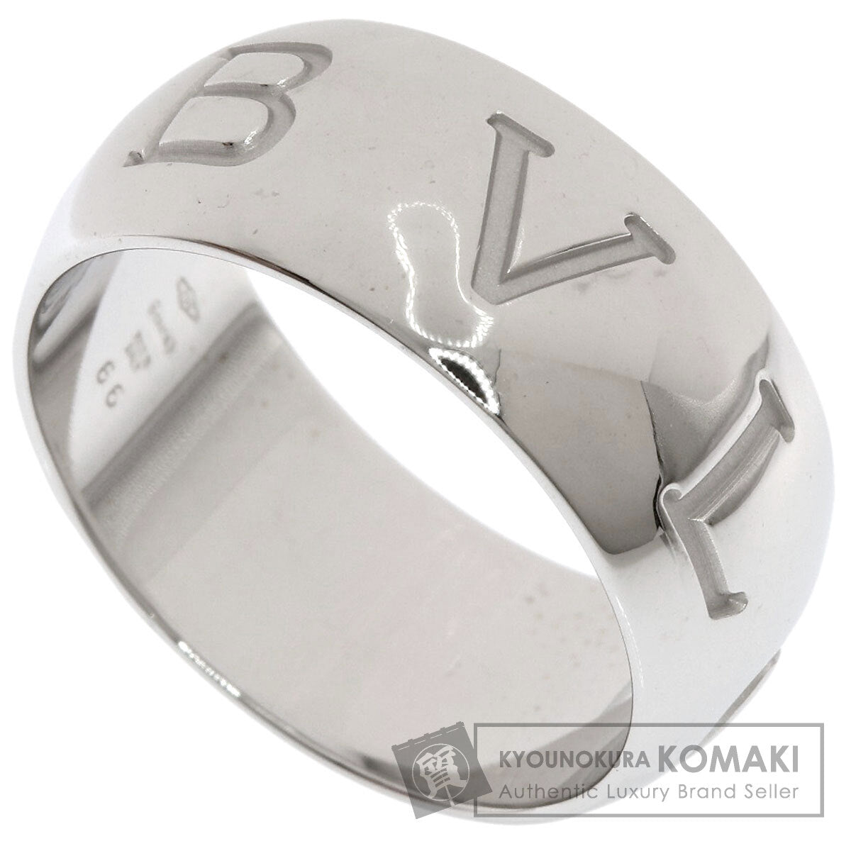 BVLGARI Mono logo Ring K18 White Gold Ladies [Used]