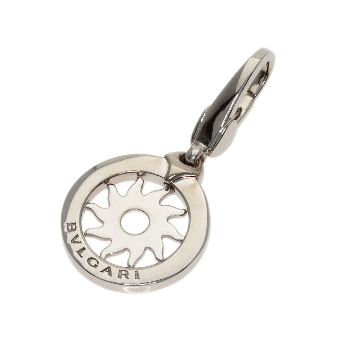 BVLGARI Tondo sun charm Pendant top K18 White Gold Ladies [Used]