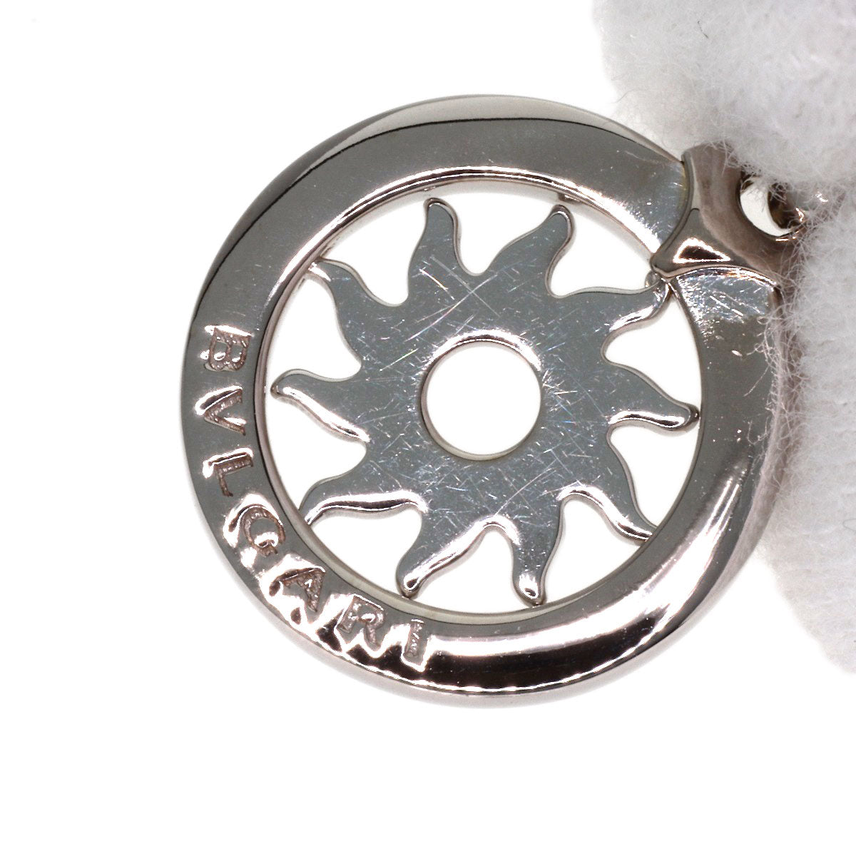 BVLGARI Tondo sun charm Pendant top K18 White Gold Ladies [Used]