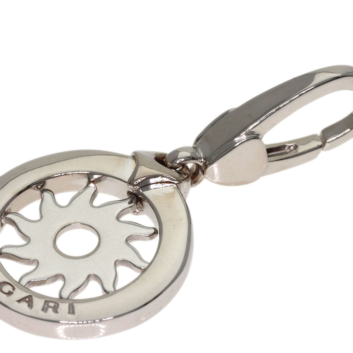 BVLGARI Tondo sun charm Pendant top K18 White Gold Ladies [Used]