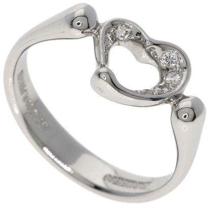 TIFFANY&Co. Open Heart Diamond Ring Platinum PT950 Ladies [Used]