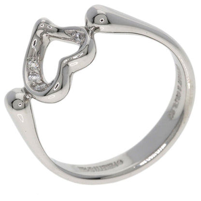 TIFFANY&Co. Open Heart Diamond Ring Platinum PT950 Ladies [Used]