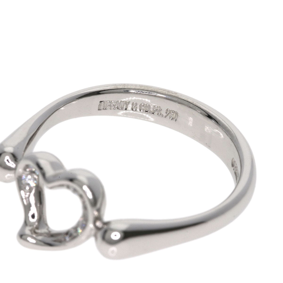 TIFFANY&Co. Open Heart Diamond Ring Platinum PT950 Ladies [Used]
