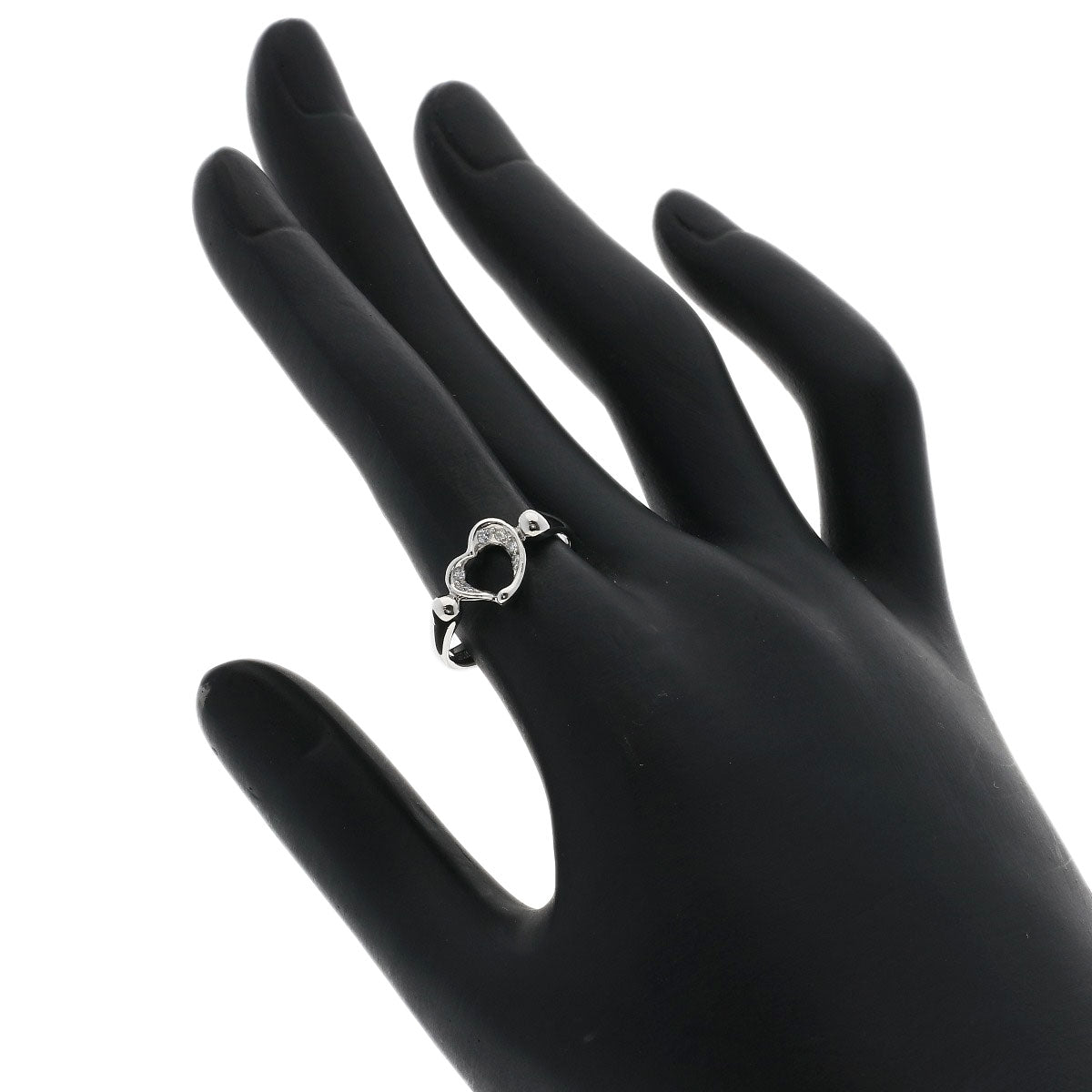 TIFFANY&Co. Open Heart Diamond Ring Platinum PT950 Ladies [Used]