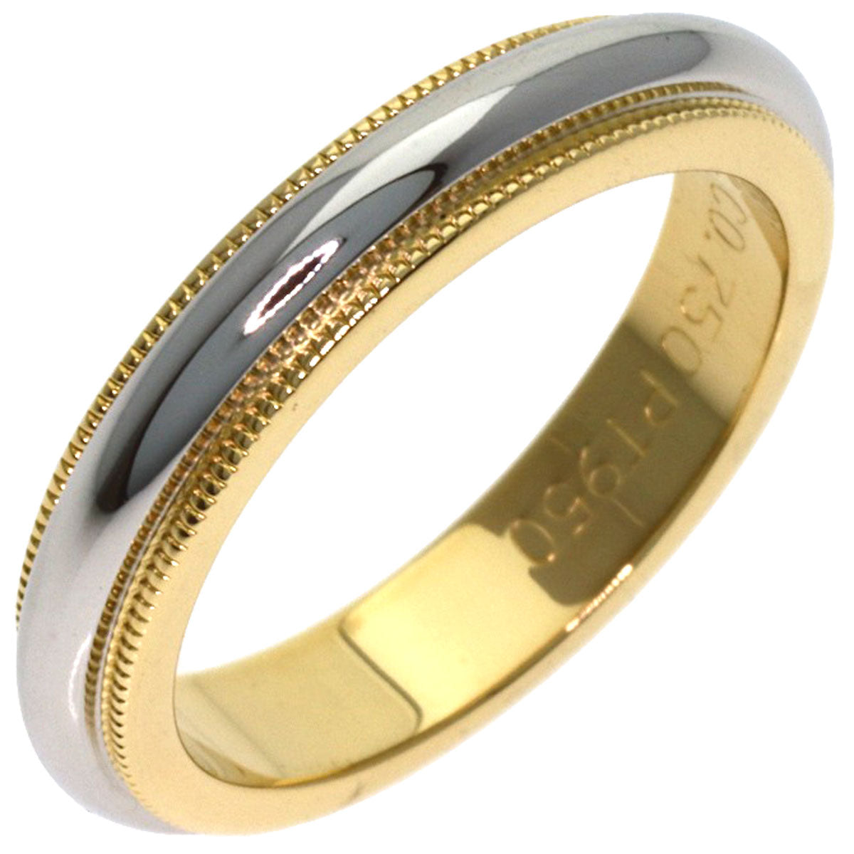 TIFFANY&Co. Milgrain Ring K18 Yellow Gold PT950Ladies [Used]