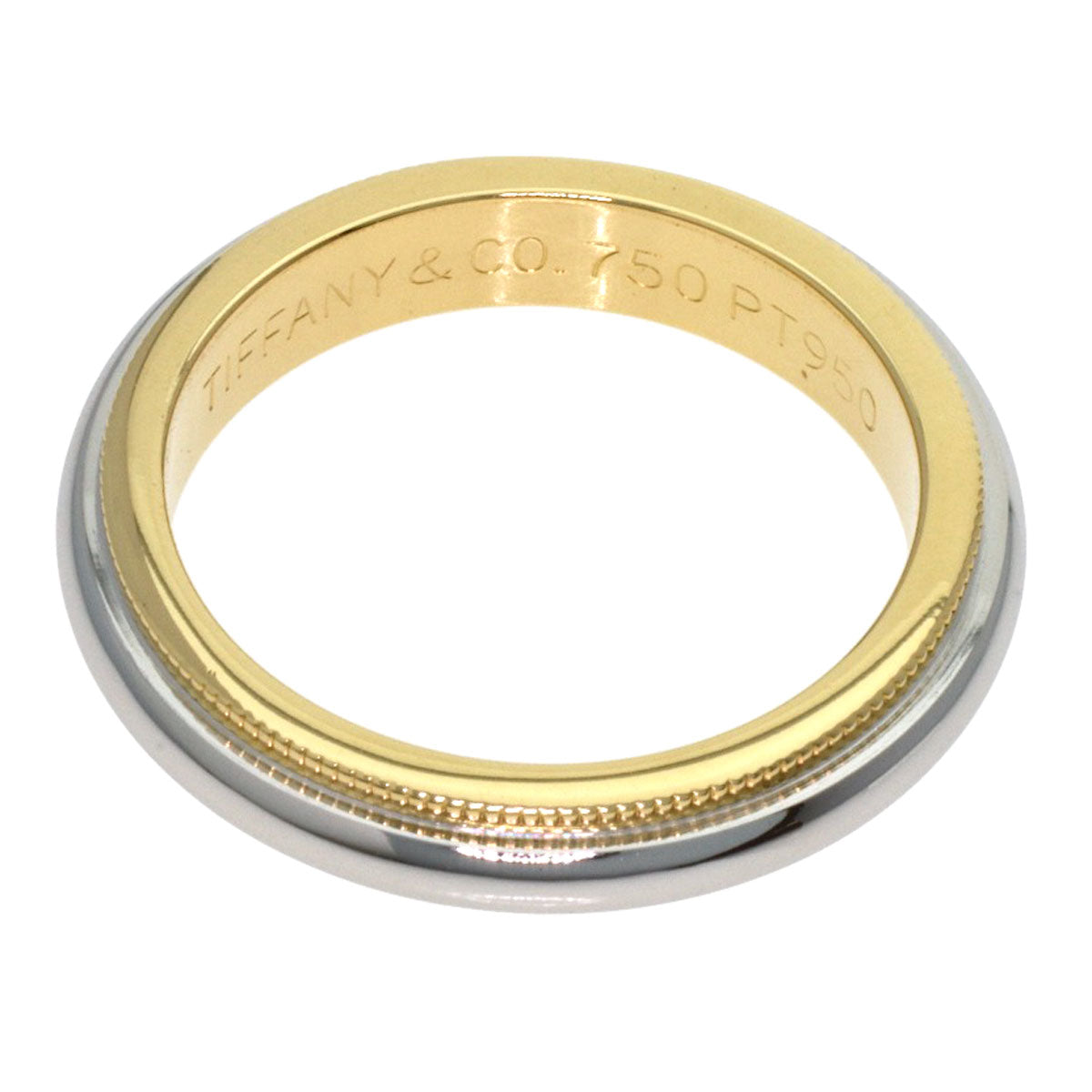 TIFFANY&Co. Milgrain Ring K18 Yellow Gold PT950Ladies [Used]