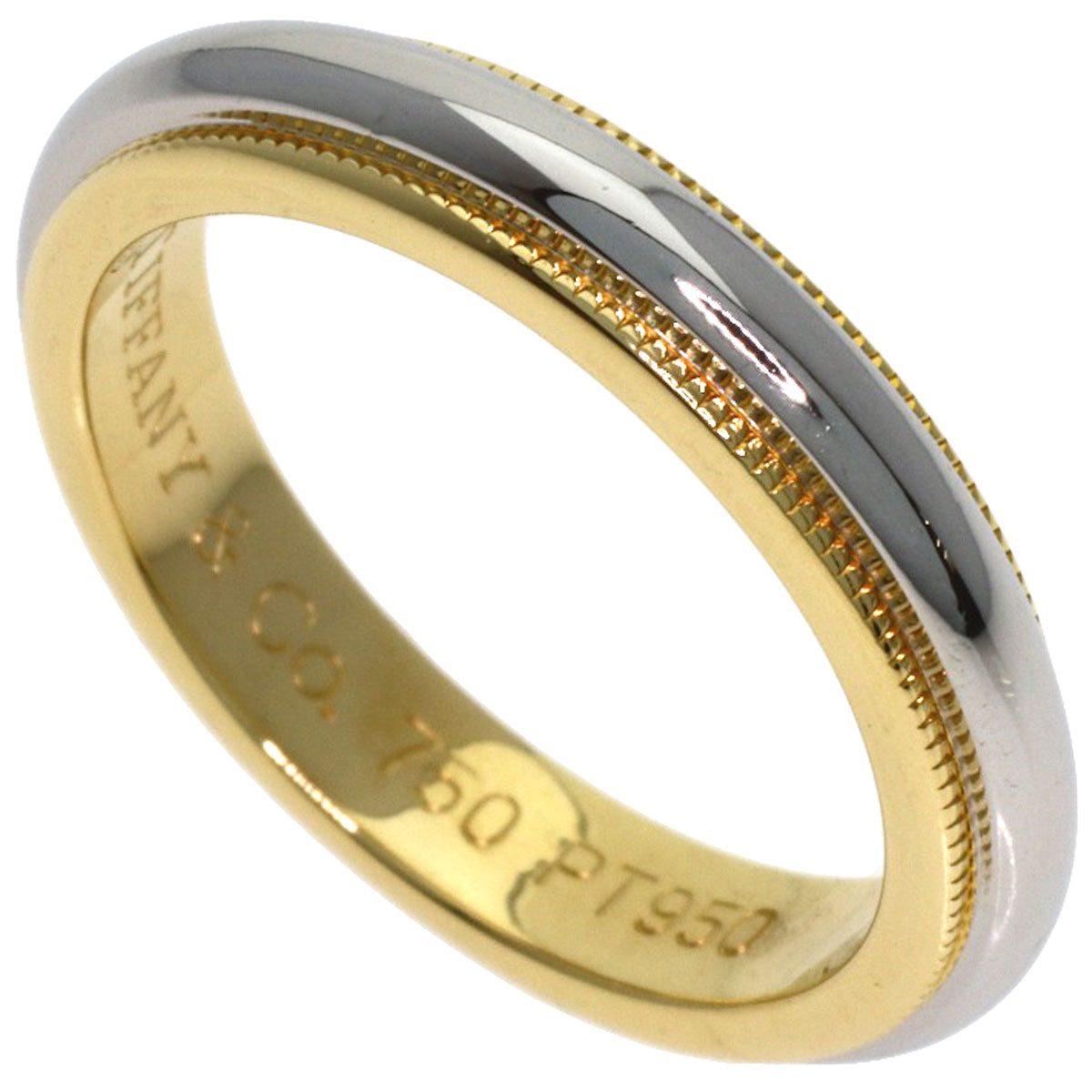 TIFFANY&Co. Milgrain Ring K18 Yellow Gold PT950Ladies [Used]