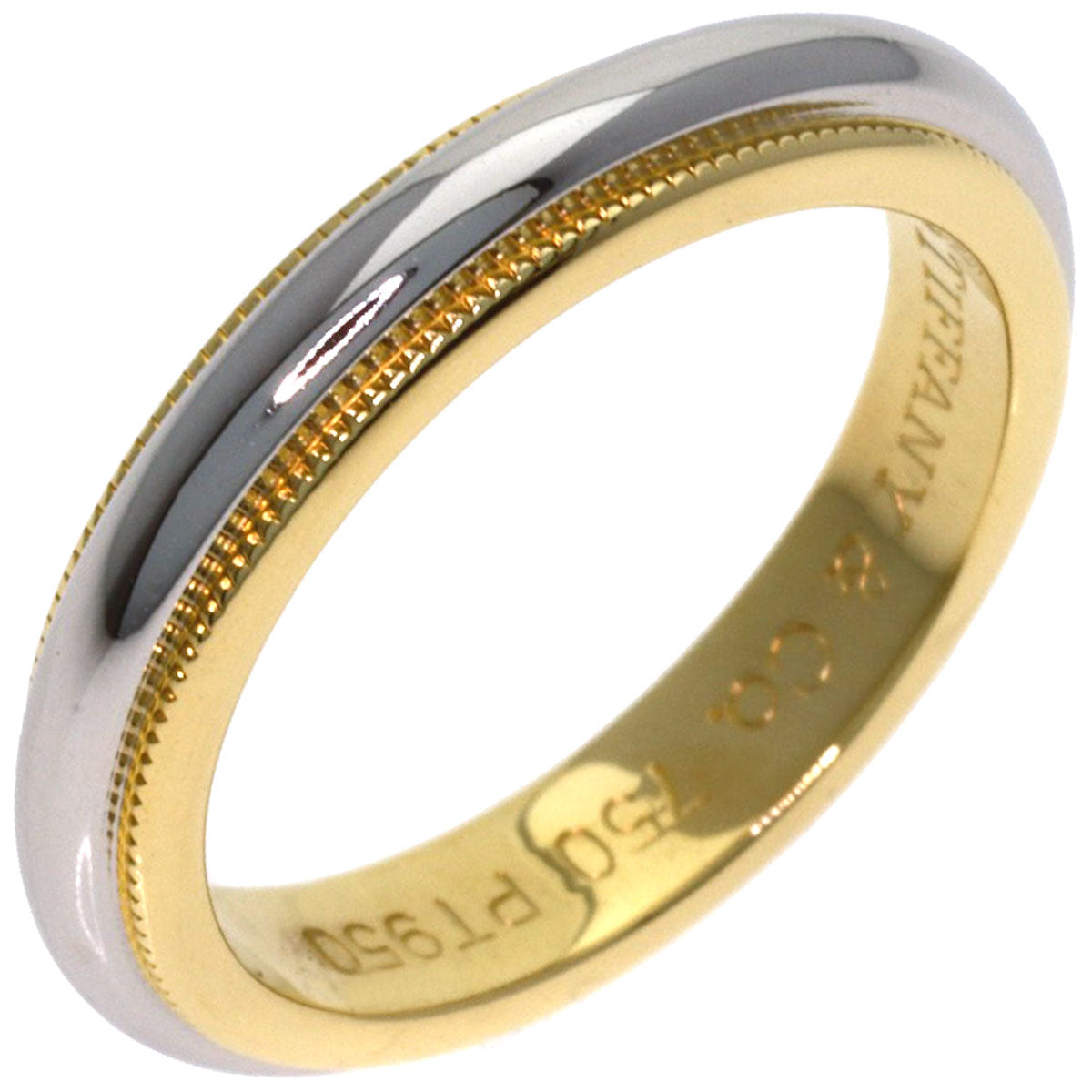 TIFFANY&Co. Milgrain Ring K18 Yellow Gold PT950Ladies [Used]