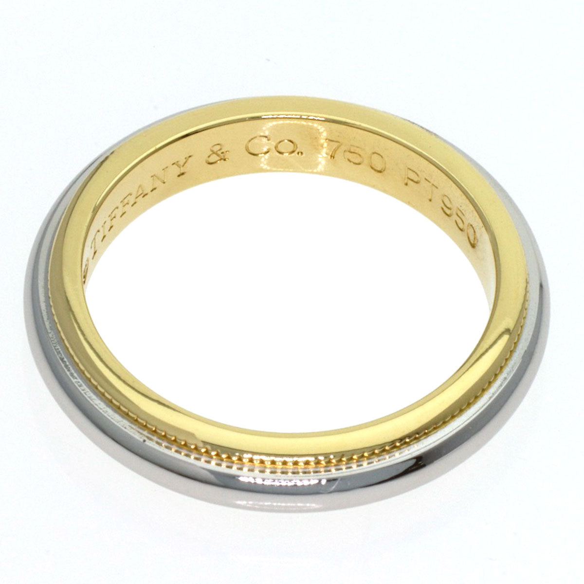 TIFFANY&Co. Milgrain Ring K18 Yellow Gold PT950Ladies [Used]