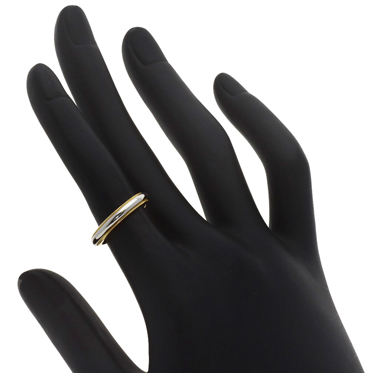 TIFFANY&Co. Milgrain Ring K18 Yellow Gold PT950Ladies [Used]