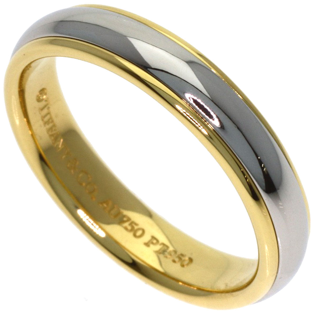 TIFFANY&Co. Lucida band Ring K18 Yellow Gold PT950Ladies [Used]