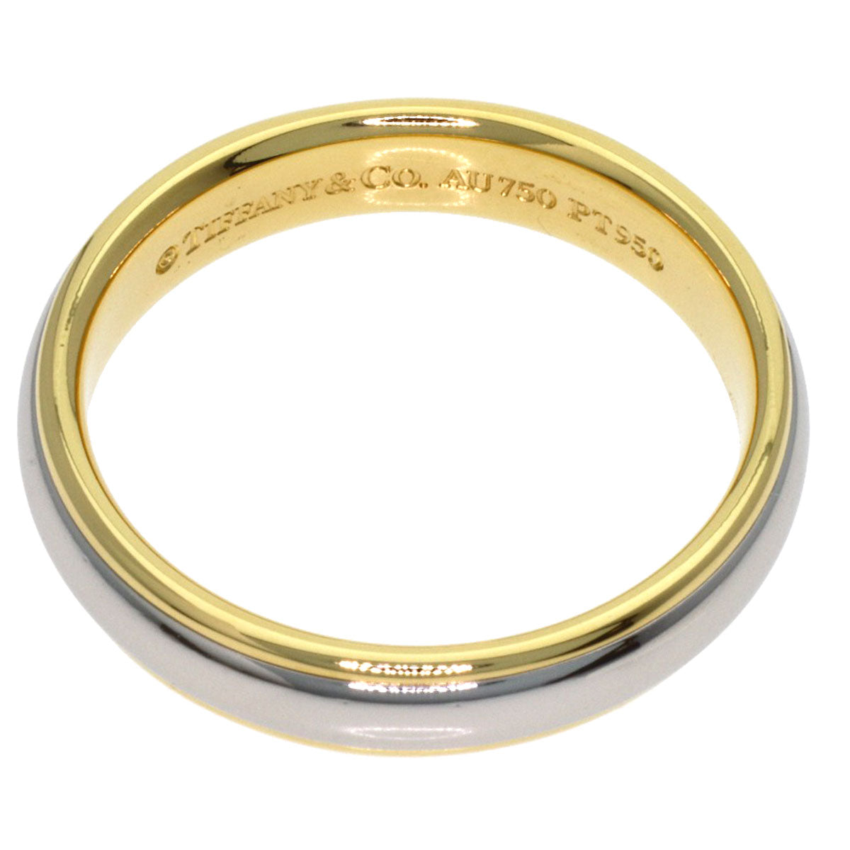 TIFFANY&Co. Lucida band Ring K18 Yellow Gold PT950Ladies [Used]