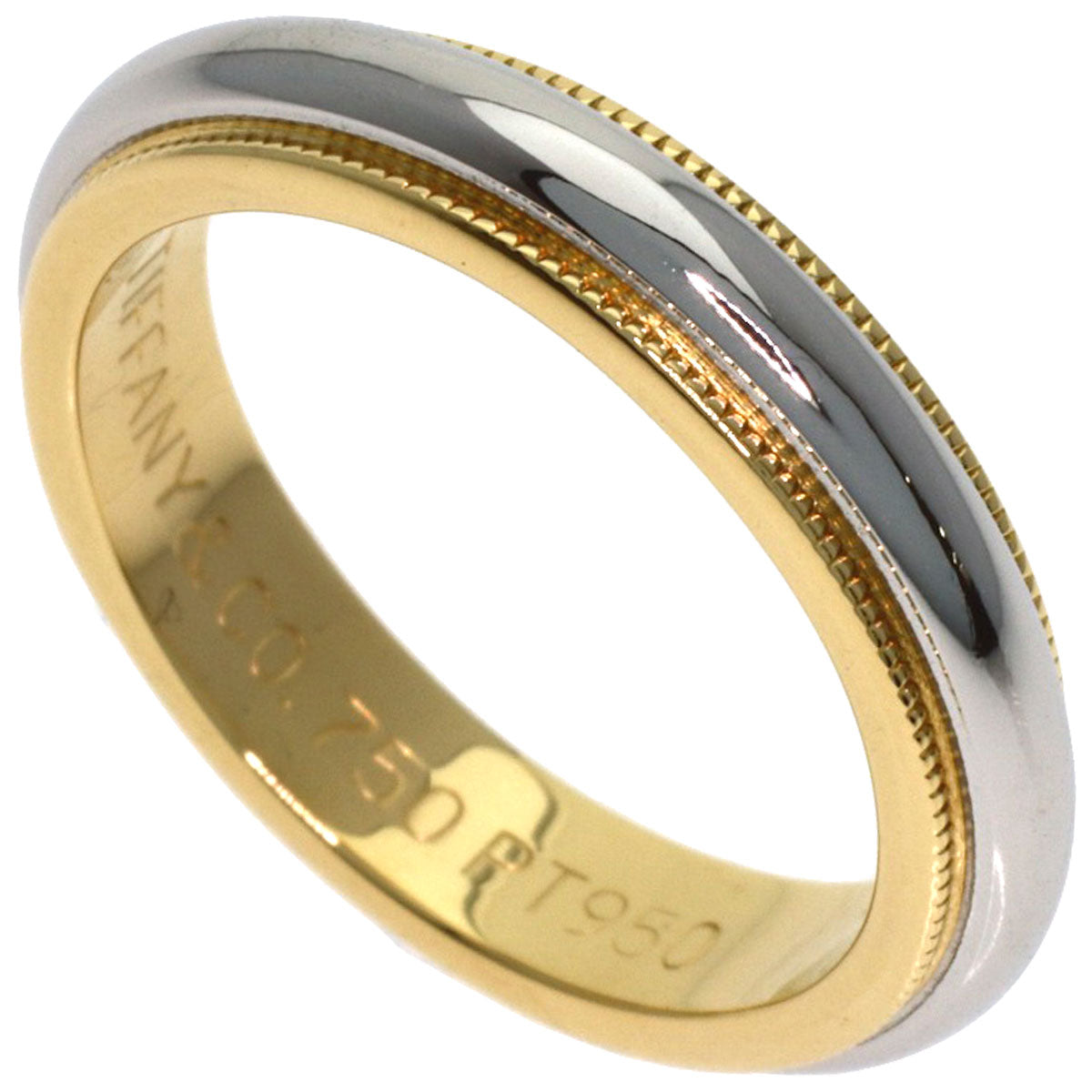 TIFFANY&Co. Milgrain Ring K18 Yellow Gold PT950Ladies [Used]
