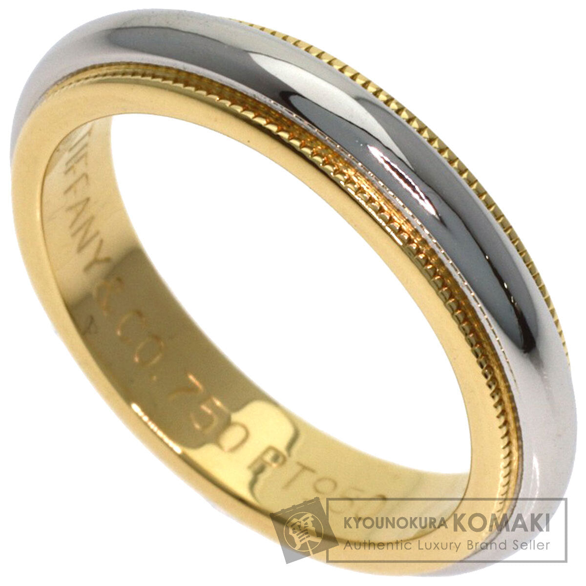 TIFFANY&Co. Milgrain Ring K18 Yellow Gold PT950Ladies [Used]