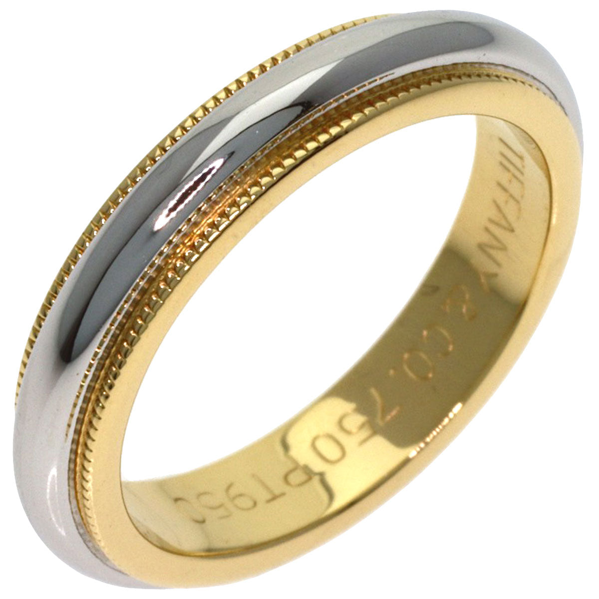 TIFFANY&Co. Milgrain Ring K18 Yellow Gold PT950Ladies [Used]