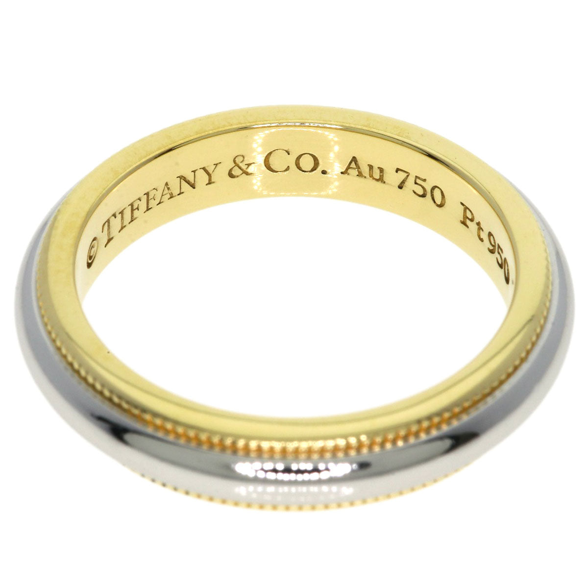 TIFFANY&Co. Milgrain Ring K18 Yellow Gold PT950Ladies [Used]