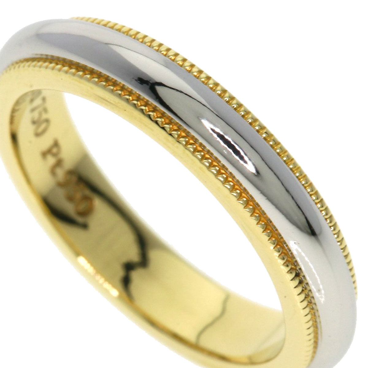TIFFANY&Co. Milgrain Ring K18 Yellow Gold PT950Ladies [Used]