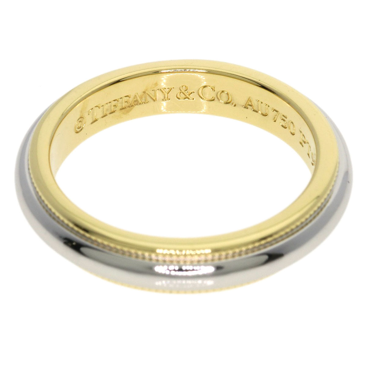TIFFANY&Co. Milgrain Ring K18 Yellow Gold PT950Ladies [Used]