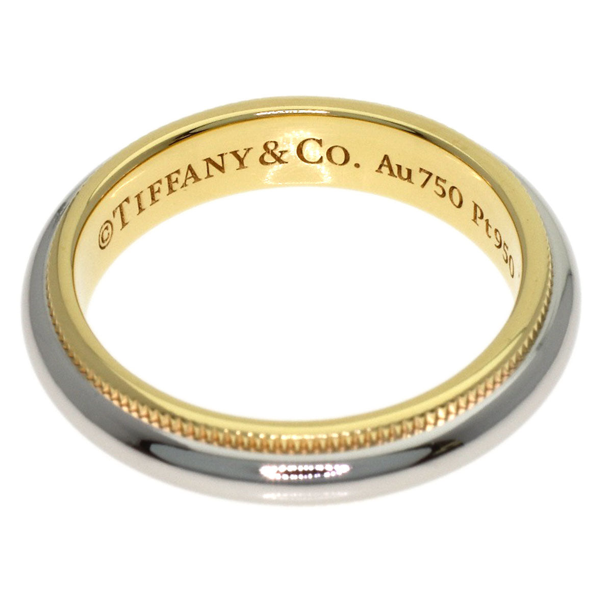 TIFFANY&Co. Milgrain Ring K18 Yellow Gold PT950Ladies [Used]