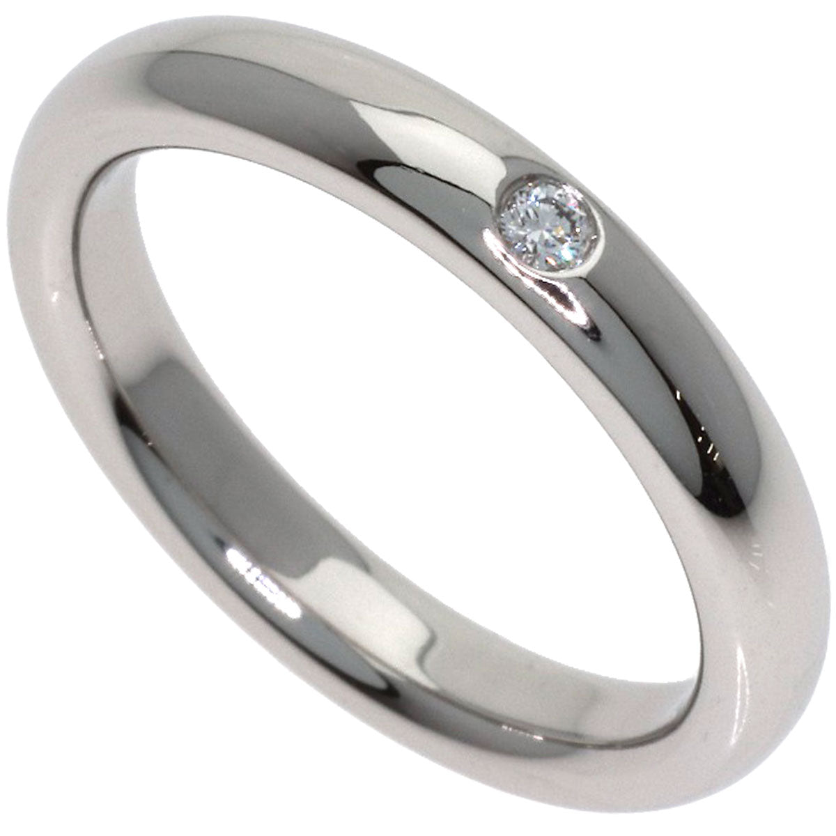 TIFFANY&Co. Classic band 1P Diamond Ring Platinum PT950 Ladies [Used]