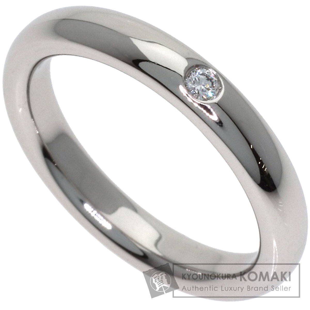 TIFFANY&Co. Classic band 1P Diamond Ring Platinum PT950 Ladies [Used]