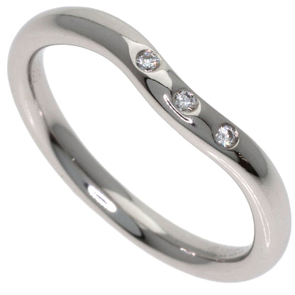 TIFFANY&Co. Curved band 3P Diamond Ring Platinum PT950 Ladies [Used]