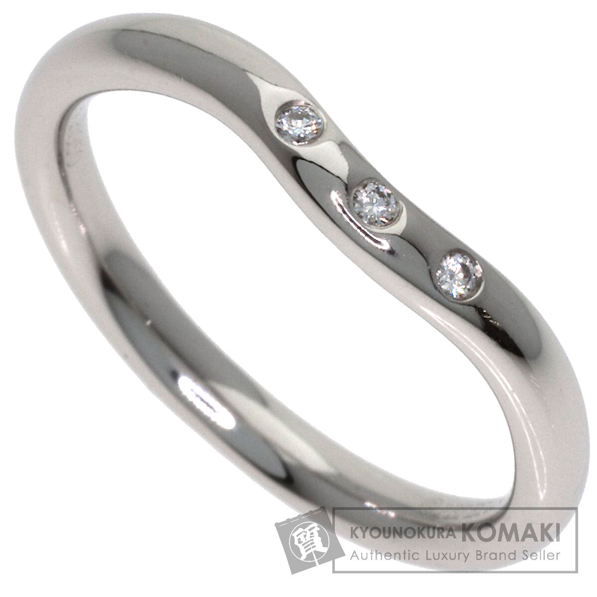 TIFFANY&Co. Curved band 3P Diamond Ring Platinum PT950 Ladies [Used]