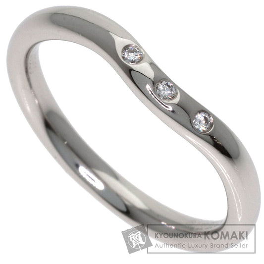 TIFFANY&Co. Curved band 3P Diamond Ring Platinum PT950 Ladies [Used]