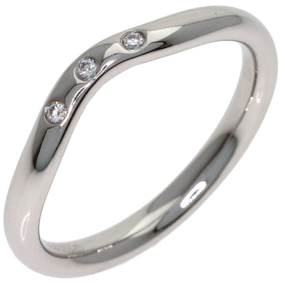TIFFANY&Co. Curved band 3P Diamond Ring Platinum PT950 Ladies [Used]