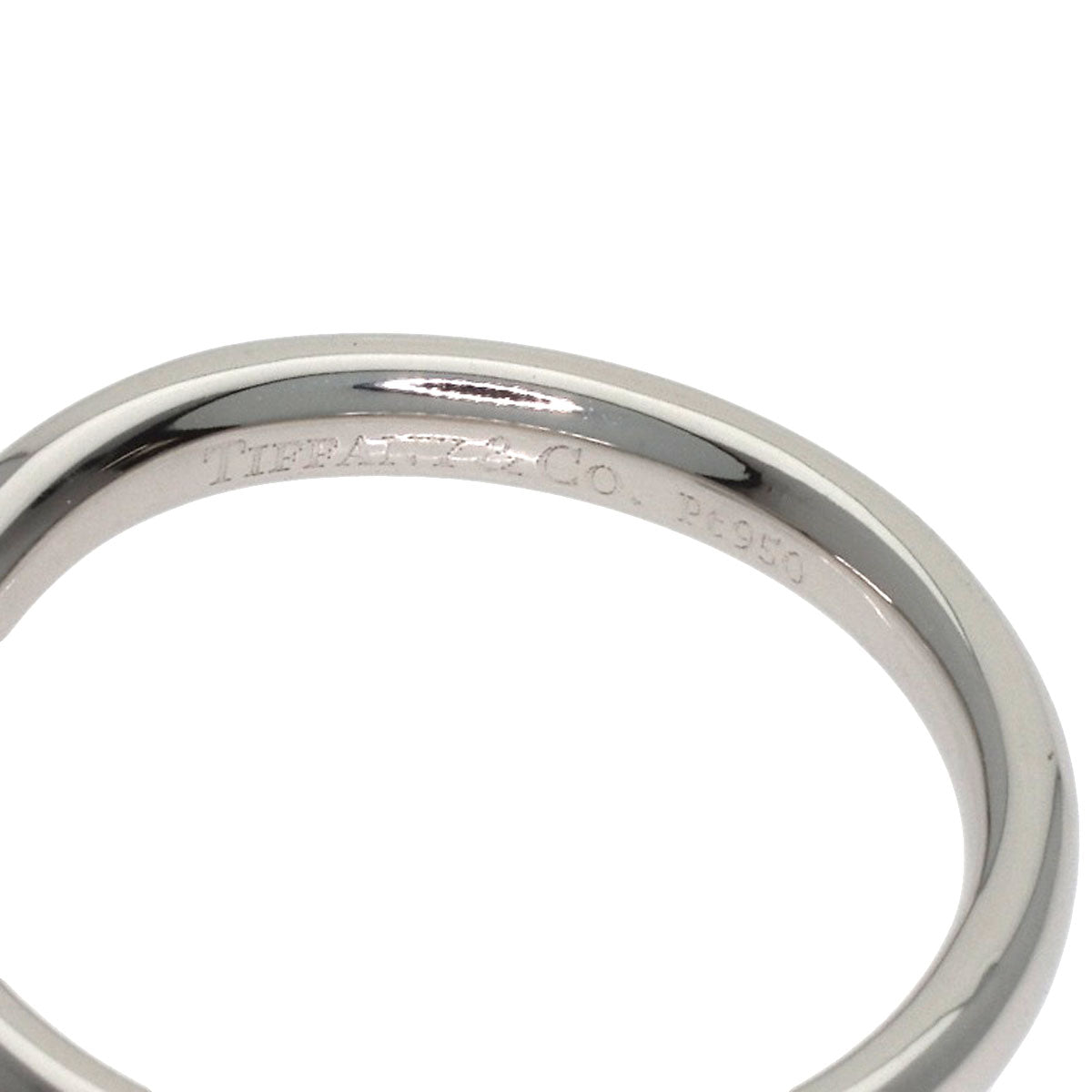 TIFFANY&Co. Curved band 3P Diamond Ring Platinum PT950 Ladies [Used]