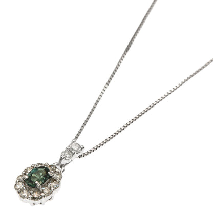 0.19ct Alexandrite Diamond Necklace K18 White Gold 2g　Ladies