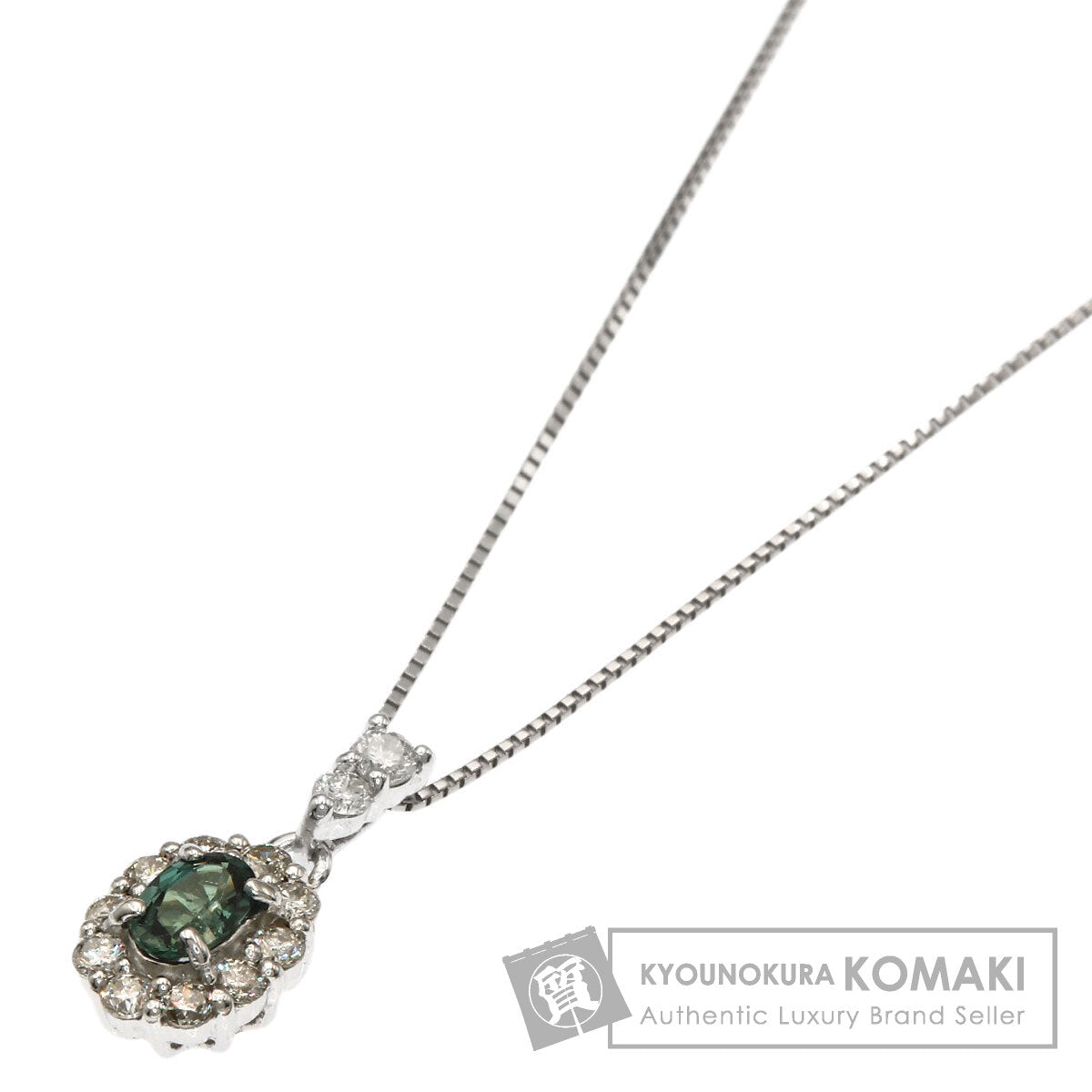 0.19ct Alexandrite Diamond Necklace K18 White Gold 2g　Ladies
