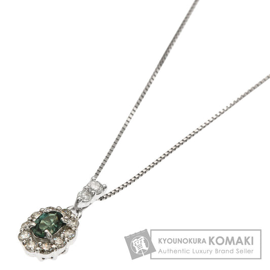 0.19ct Alexandrite Diamond Necklace K18 White Gold 2g　Ladies