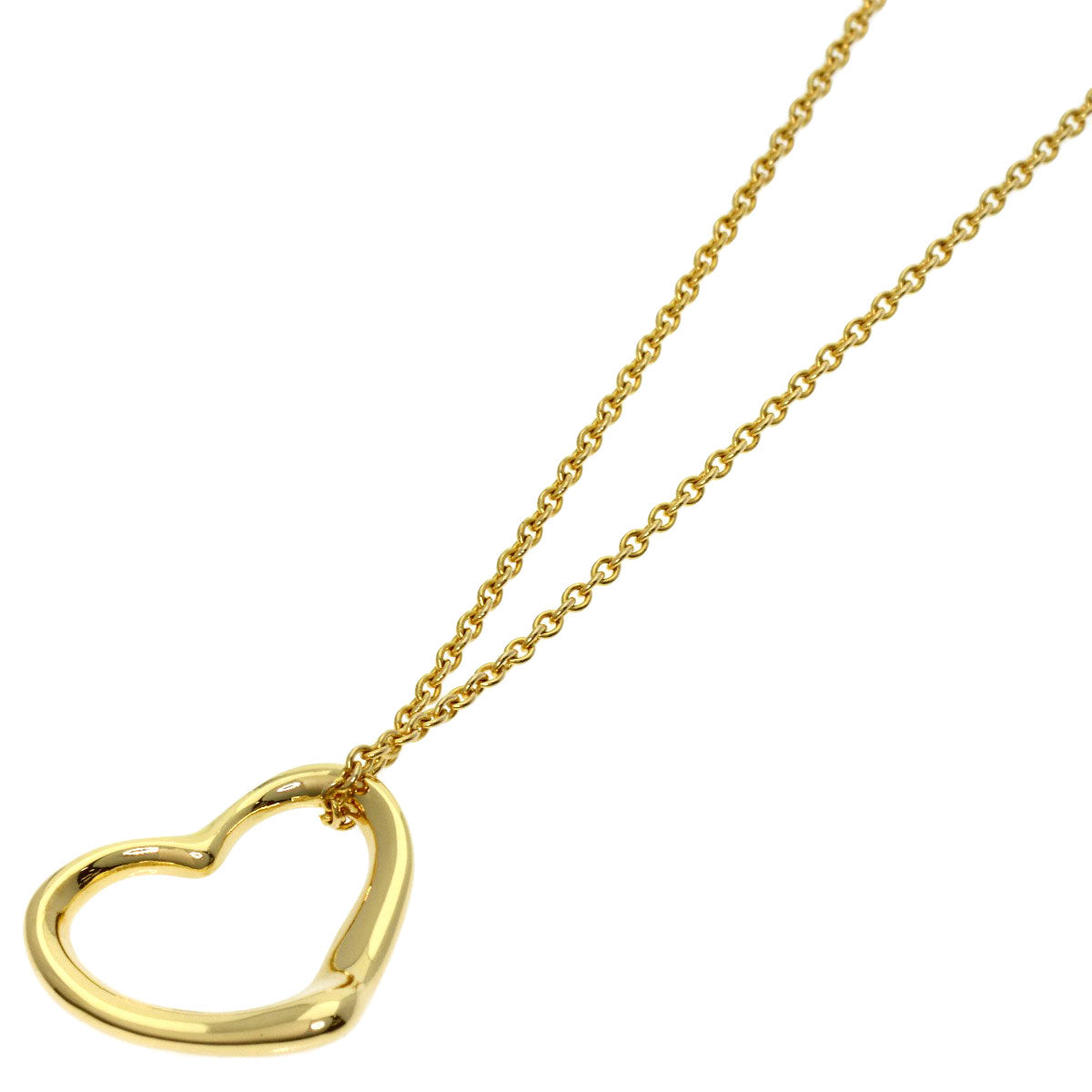 TIFFANY&Co. Open heart Necklace K18 Yellow Gold Ladies [Used]