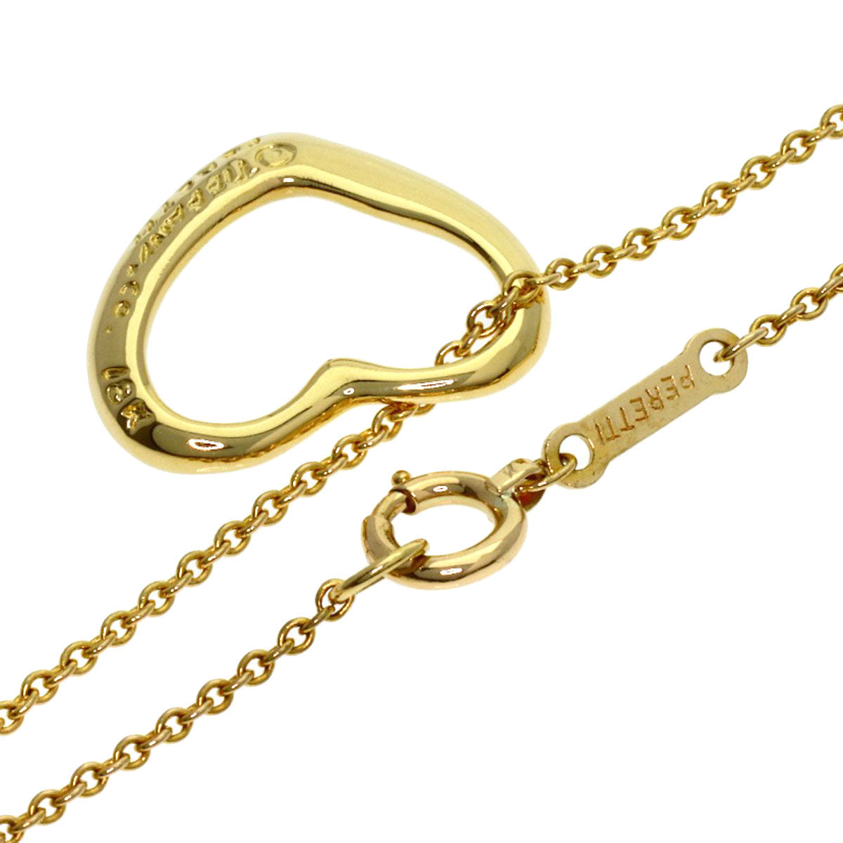 TIFFANY&Co. Open heart Necklace K18 Yellow Gold Ladies [Used]