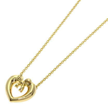 TIFFANY&Co. Heart ribbon Necklace K18 Yellow Gold Ladies [Used]