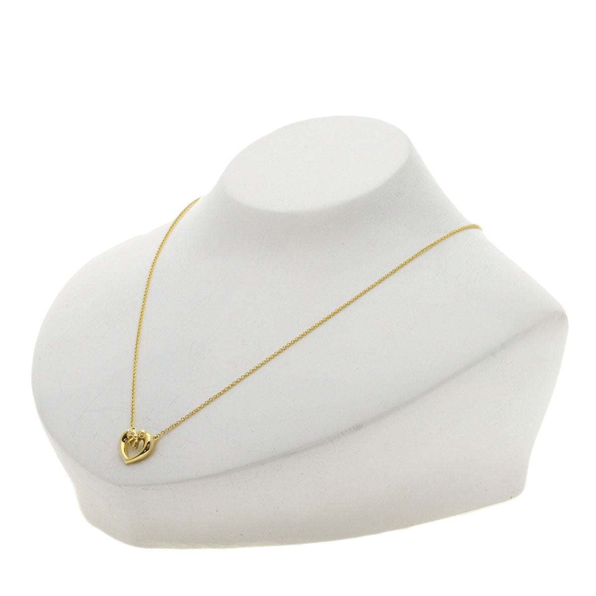 TIFFANY&Co. Heart ribbon Necklace K18 Yellow Gold Ladies [Used]