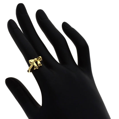 TIFFANY&Co. ribbon Ring K18 Yellow Gold Ladies [Used]