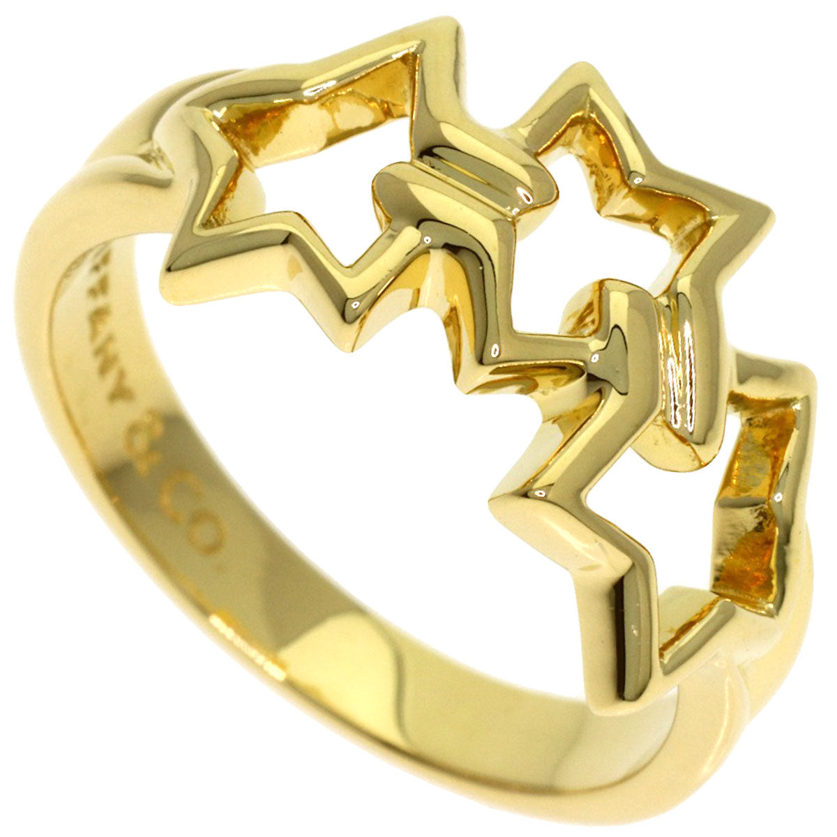 TIFFANY&Co. Triple star Ring K18 Yellow Gold Ladies [Used]
