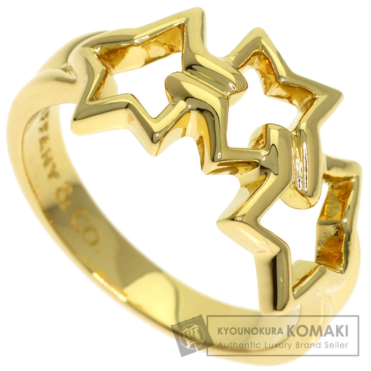 TIFFANY&Co. Triple star Ring K18 Yellow Gold Ladies [Used]