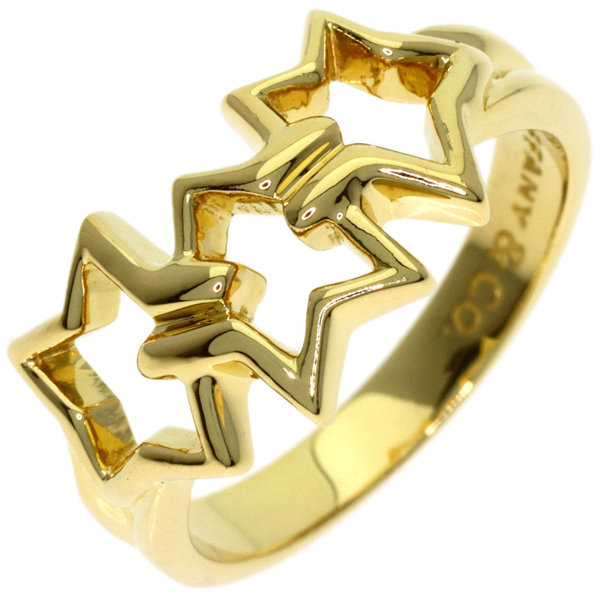 TIFFANY&Co. Triple star Ring K18 Yellow Gold Ladies [Used]